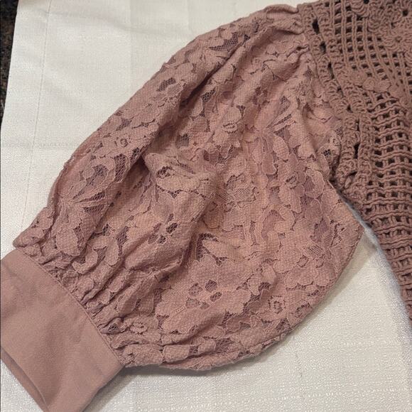 Anthropologie Cardigan Duster in Rose Crochet Detail and Lace Trim One Size NWT - Picture 15 of 16